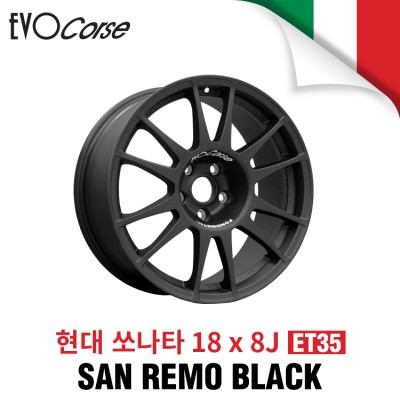 [EVOCORSE]SAN REMO 레이싱 휠 현대 쏘나타 18인치 8J PCD114.3 +35 (무광블랙)