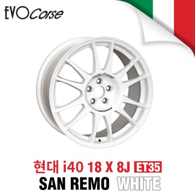 [EVOCORSE]SAN REMO 레이싱 휠 현대 i40 18인치 8J PCD114.3 +35 (화이트)