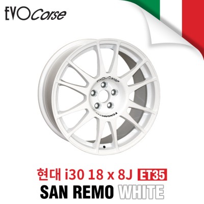 [EVOCORSE]SAN REMO 레이싱 휠 현대 i30 18인치 8J PCD114.3 +35 (화이트)