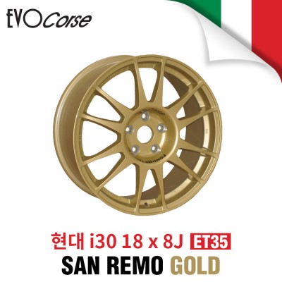 [EVOCORSE]SAN REMO 레이싱 휠 현대 i30 18인치 8J PCD114.3 +35 (골드)