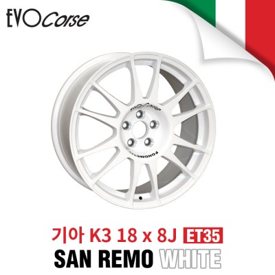 [EVOCORSE]SAN REMO 레이싱 휠 기아 K3 18인치 8J PCD114.3 +35 (화이트)