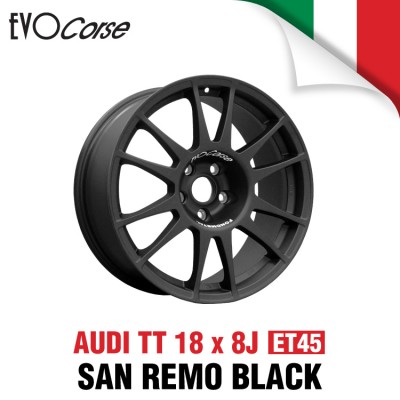 [EVOCORSE]SAN REMO 레이싱 휠 아우디 TT 18인치 8J PCD112 +45 (무광블랙)