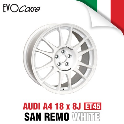 [EVOCORSE]SAN REMO 레이싱 휠 아우디 A4 18인치 8J PCD112 +45 (화이트)