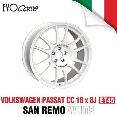 [EVOCORSE]SAN REMO 레이싱 휠 폭스바겐 파사트 CC 18인치 8J PCD112 +45 (화이트)