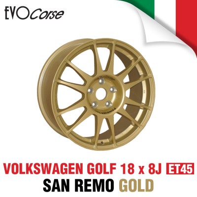 [EVOCORSE]SAN REMO 레이싱 휠 폭스바겐 골프 18인치 8J PCD112 +45 (골드)