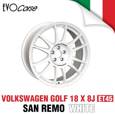 [EVOCORSE]SAN REMO 레이싱 휠 폭스바겐 골프 18인치 8J PCD112 +45 (화이트)