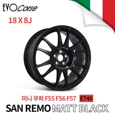 [EVOCORSE]SAN REMO 레이싱 휠 미니쿠퍼 F55 F56 F57 18인치 8J PCD112 (맷블랙)